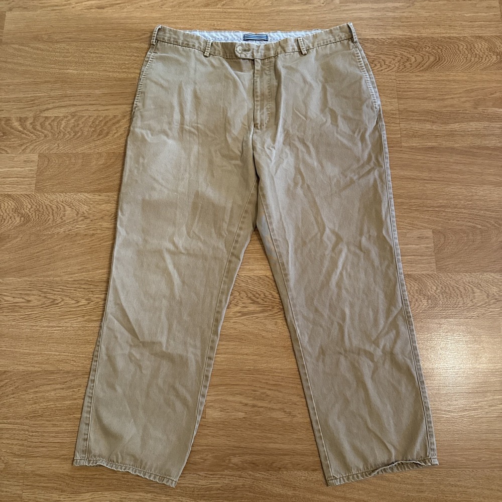PETER MILLAR Pants Men's Size 38 (37x27.5) Khaki Chino Flat‎ Front Preppy